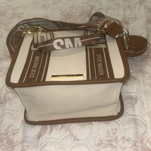 Steve Madden- Bwebberc Creme/Brown Satchel - Picture 7 of 13